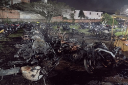 Motos queimadas em Santa Catarina