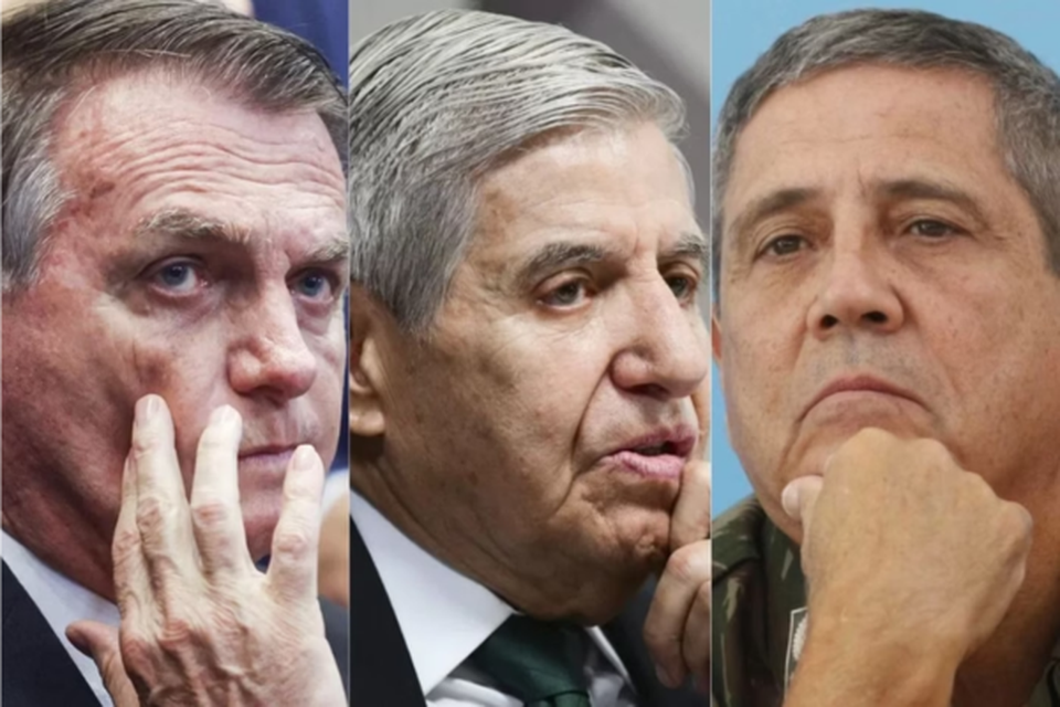 O ex-presidente Jair Bolsonaro e os ex-ministros Augusto Heleno e Walter Braga Netto (Crditos: Vincius Schmidt; Igo Estrela; Hugo Barreto/Metrpoles)