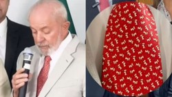 A gravata usada pelo presidente tem estampa de cachorrinhos