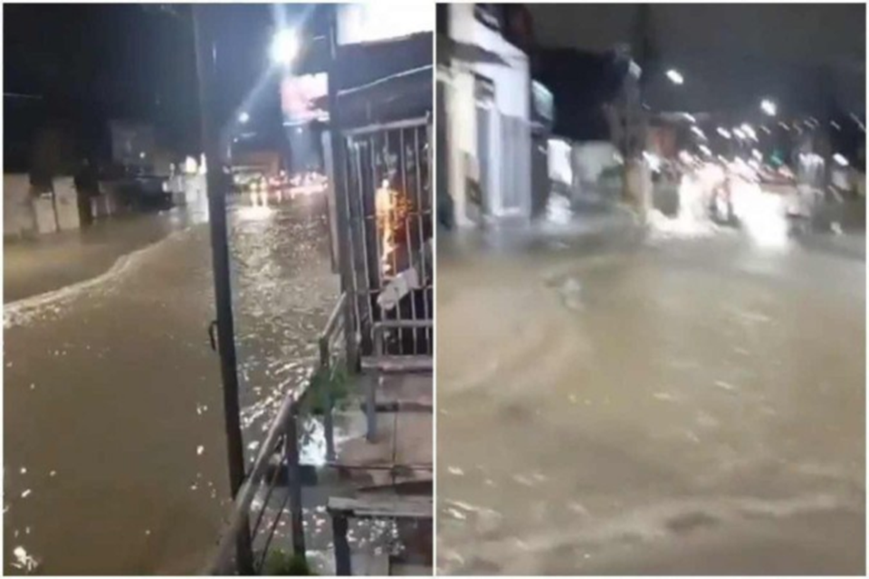 O Centro de Operaes do Rio disse que equipes da Prefeitura esto na Rua das Opalas para fazer reparos aps o rompimento da adutora  (Crdito: Reproduo/Redes sociais)