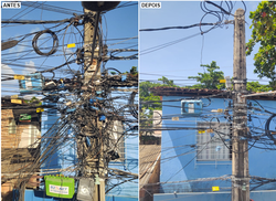 Em 3 meses, mais de 9,3 toneladas de cabos irregulares so removidas de postes de energia no Estado (Divulgao)