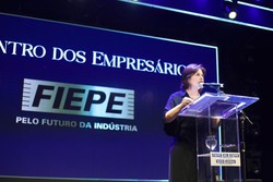 Em evento da Fiepe, governadora em exerccio Priscila Krause destaca parceria do governo com iniciativa privada e prev 2024 com p no acelerador (Foto: Janana Pepeu/Secom)