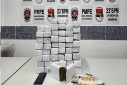 Aps fugir da polcia, homem  preso com 35 kg de maconha em Carnaba, no Serto (Foto: Divulgao)