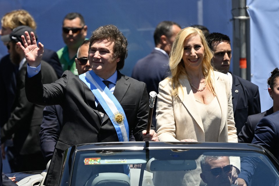 Karina Milei  reservada e raramente fala durante eventos (Crdito: LUIS ROBAYO / AFP)