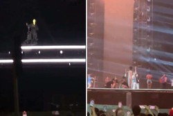 Madonna e Pabllo Vittar ensaiam no palco do show em Copacabana (foto: X/Reproduo)