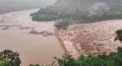 Vdeo: barragem sofre rompimento parcial no Rio Grande do Sul (foto: Reproduo/X)