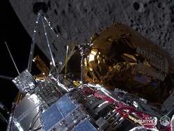 Missão Odysseus tem primeiro dia de sucesso na Lua (Foto: Handout / Intuitive Machines / AFP

)