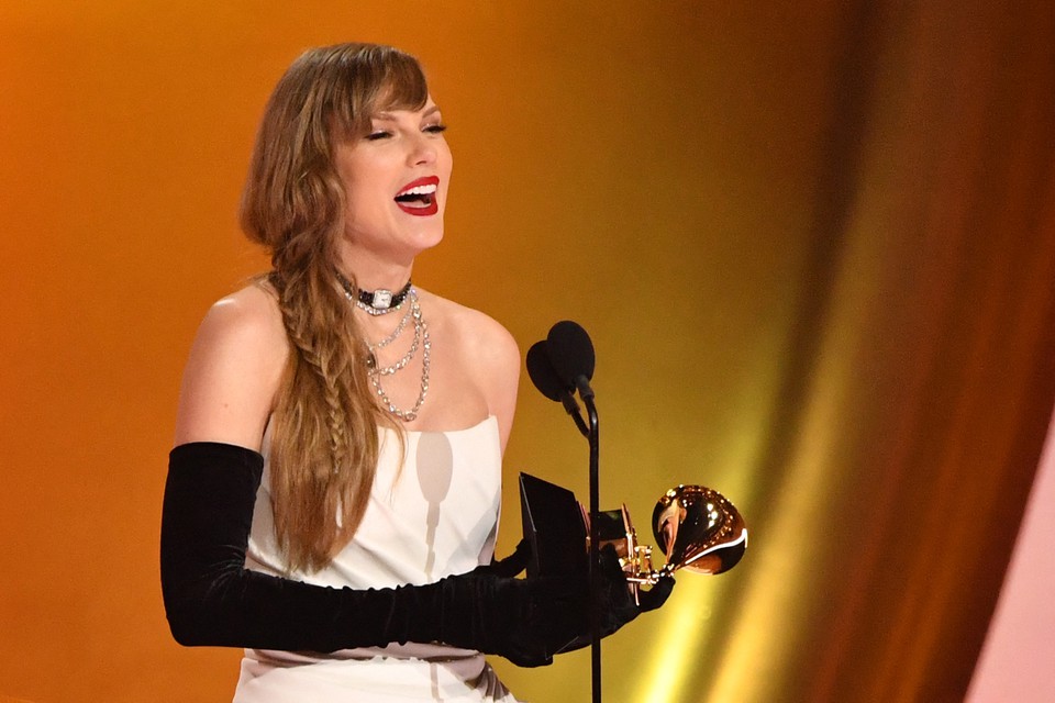 Taylor Swift anunciou seu novo lbum de estdio durante a premiao (Foto: VALERIE MACON / AFP
)