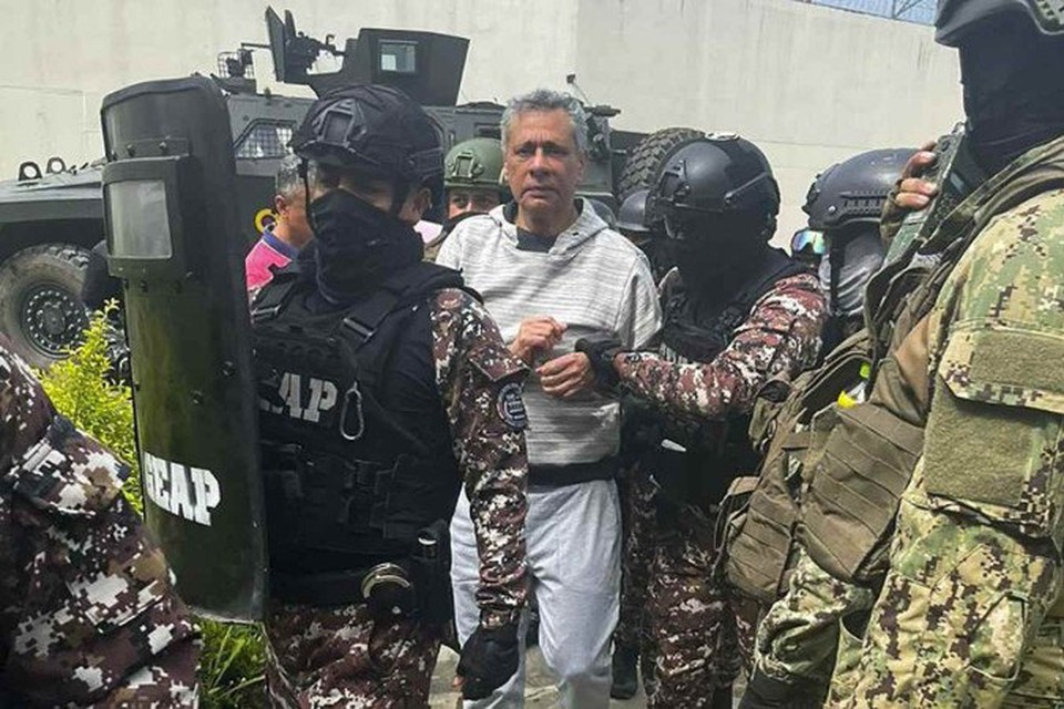 O ex-vice-presidente Jorge Glas foi preso em embaixada do Mxico  (foto: Polcia do Equador/AFP)