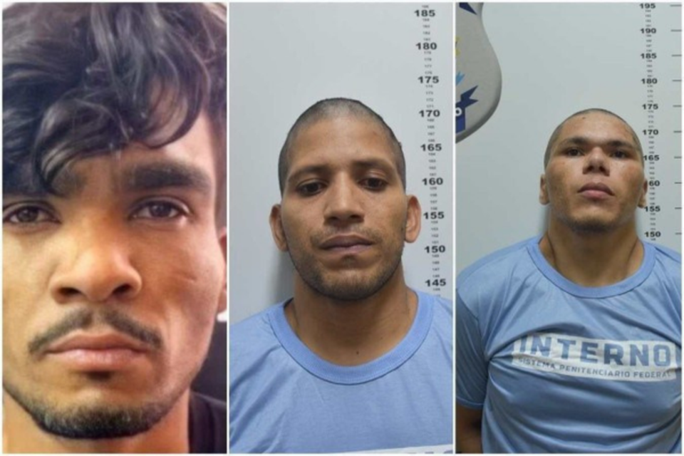 Lzaro Barbosa ficou 20 dias foragido. J as buscas por Rogrio da Silva Mendona e Deibson Cabral entraram para o 23 dia (crdito: Divulgao/PCDF e SENAPPEN)