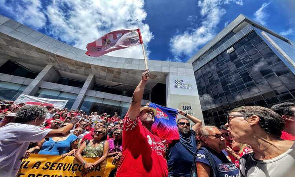 O ato  promovido pela Central nica dos Trabalhadores (CUT) (Foto: Rmulo Chico/Arquivo DP)