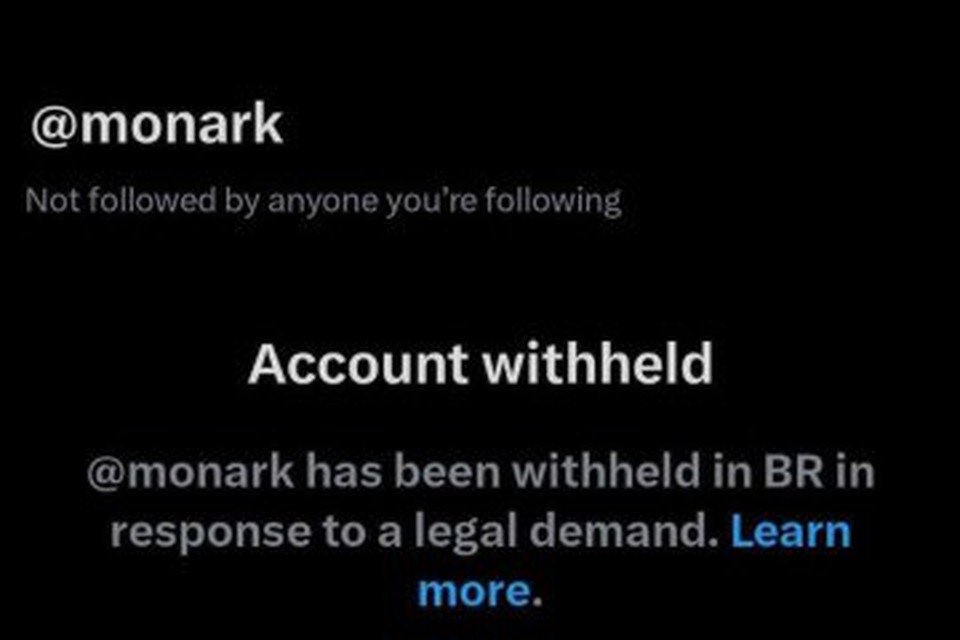 Conta do youtuber Monark foi retida novamente pelo X. Plataforma informa que est cumprindo ordem da Justia (foto: Reproduo)