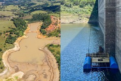 Barragens de Jucazinho e de Brejo recebem obras emergncias para enfrentar baixos nveis (Hans Von Manteuffel/Compesa; Divulgao/Compesa)
