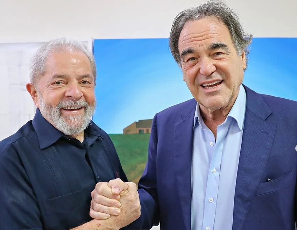 Presidente Luiz Incio Lula da Silva e o cineasta americano Oliver Stone (foto: Reproduo/Redes Sociais)