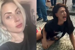 Lady Gaga: Aos berros, f se humilha e no consegue ver a cantora (Foto: Reproduo/Redes sociais)