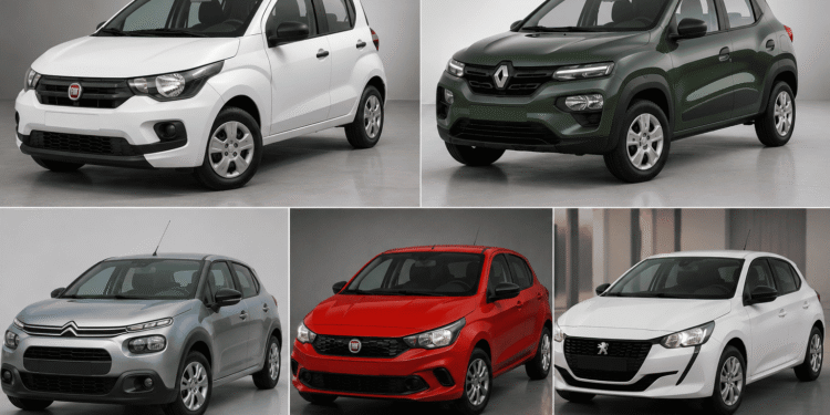 5 carros manuais mais baratos do país em 2026
