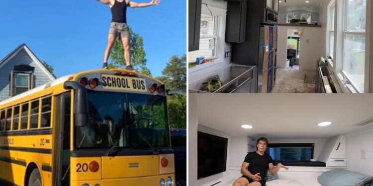 Homem comprou antigo ônibus escolar