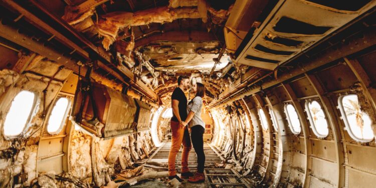 Casal decidiu casar milhas altura