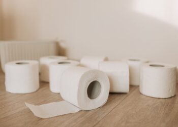 Jogue fora rolos papel higiênico