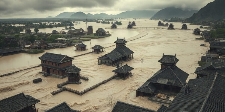 Enchente histórica china durou meses