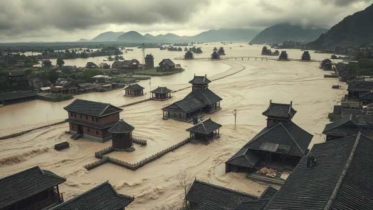 Enchente histórica china durou meses