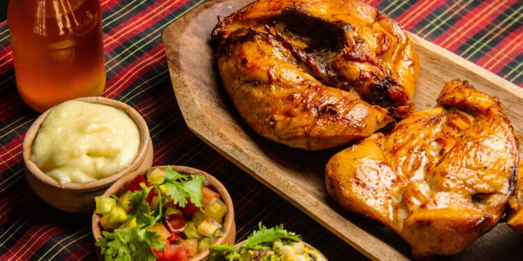 Frango assado fica dourado brilhante