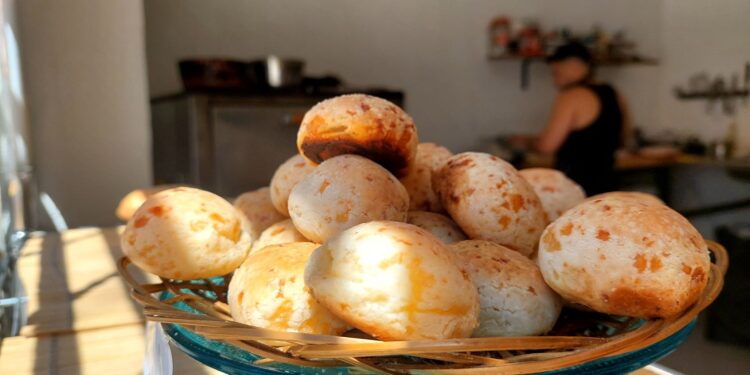 Pão queijo fit air fryer