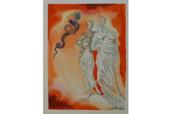 Mostra apresenta 100 aquarelas comemorativas, que compem a exposio Dal: A divina comdia. Foto: Caixa Cultural/Divulgao - 
