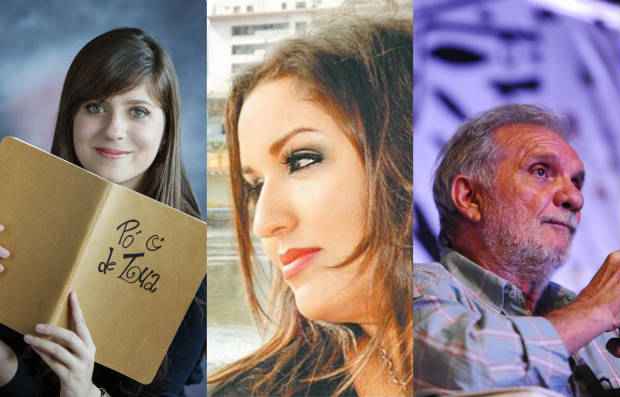 Da esquerda para a direita: Clarice Freire, Camila Wander e Raimundo Carrero lanam livros neste ano. Crdito: Colagem/Diario de Pernambuco