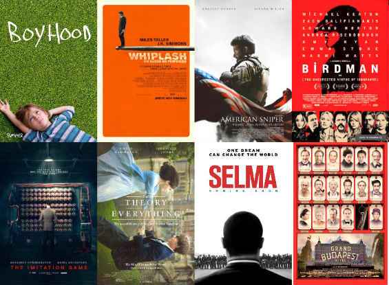 Cartazes dos oito finalistas ao prmio de Melhor Filme deste ano