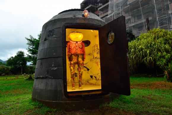 A obra O Bunker, da dupla de artistas plsticos OSGEMEOS,  o primeiro trabalho de arte contempornea instalado no Museu do Pontal. Foto: Fernando Frazo/Agncia Brasil