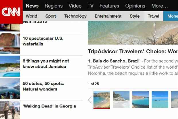 Norte-americana CNN noticiou a eleio da praia brasileira. Foto: cnn.com/Reproduo