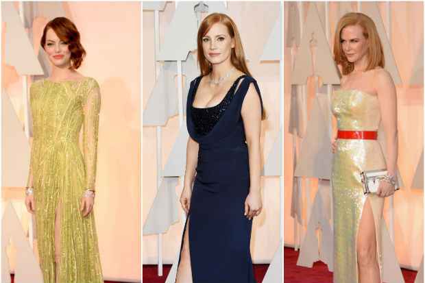 Nicole Kidman e Emma Stone se destacaram com look "fenda". Crdito: Instagram/Reproduo