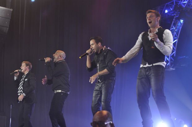 Backstreet Boys durante apresentao no Recife em 2011. Crdito: Blenda Souto Maior/DP/D.A Press