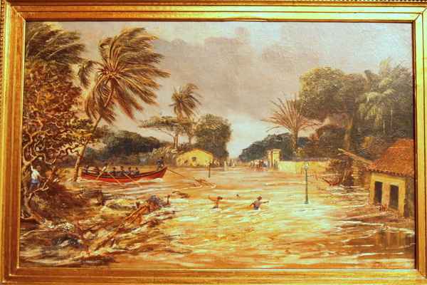 Pintura do pernambucano Telles Jnior que retrata enchente em Afogados tambm est no acervo do Museu do Estado (Foto: Ricardo Fernandes/ DP/ D.A.Press)