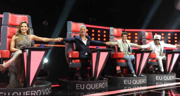 Atual equipe de jurados do The Voice Brasil. Foto: Joo Miguel/Globo/Divulgao