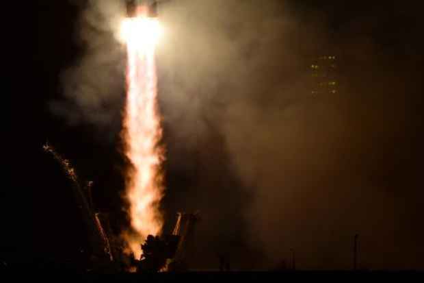 Nave Soyuz-TMA16M decolou em Baikonur rumo  Estao Espacial Internacional (ISS). Foto: AFP KIRILL KUDRYAVTSEV 