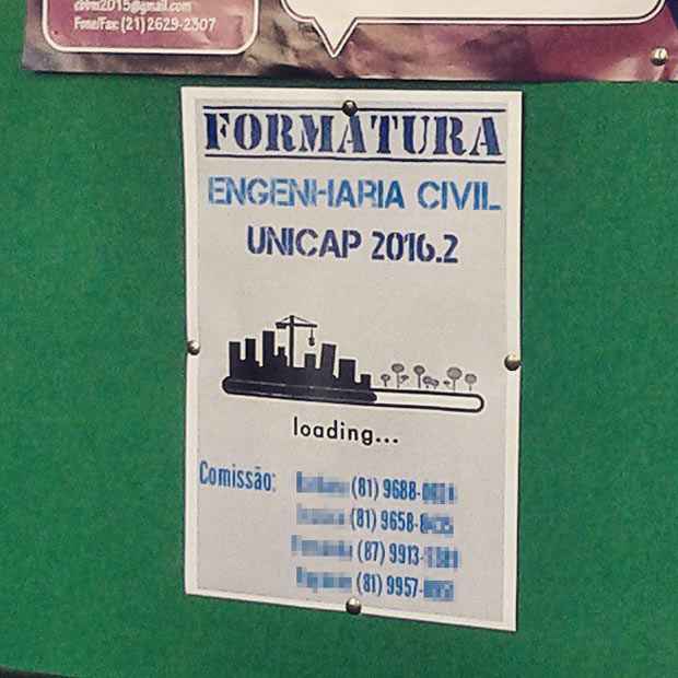 Cartaz foi afixado na Unicap, que afirmou que estudantes no tiveram autorizao para colocar o cartaz no mural. Foto: Facebook/Reproduo