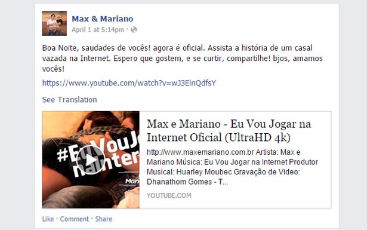 Após música sobre "pornô de vingança", dupla Max & Mariano retira ...