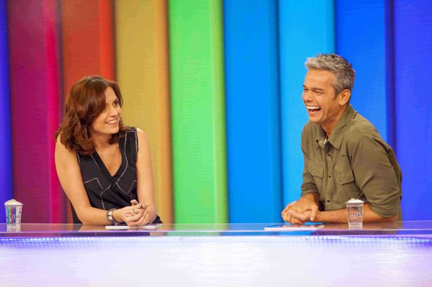 Monica Iozzi e Otaviano Costa no Video Show. Foto: TV Globo/Divulgao
