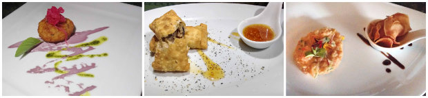 Croquete de peixe com salsa de oliva roxa e cebola em conserva caseira, Pastel de paleta de cordeiro e Frango grelhado com purê de jerimum são opções disponíveis no Chiwake. Foto: 4Comunicação/ Divulgação Croquete de peixe com salsa de oliva roxa e cebola em conserva caseira, Pastel de paleta de cordeiro e Frango grelhado com purê de jerimum são opções disponíveis no Chiwake. Foto: 4Comunicação/ Divulgação