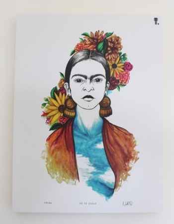 Frida  uma das personalidades retratadas por Nathlia Queiroz. Foto: Nathlia Queiroz/Divulgao
