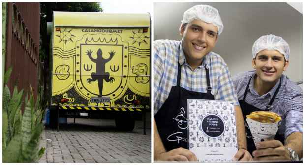 Trailer está estacionado em galeria na Rua do Futuro. Irmãos Pedro e Paulo Cardoso apostam na praticidade de se comer o crepe sem talheres Trailer está estacionado em galeria na Rua do Futuro. Irmãos Pedro e Paulo Cardoso apostam na praticidade de se comer o crepe sem talheres