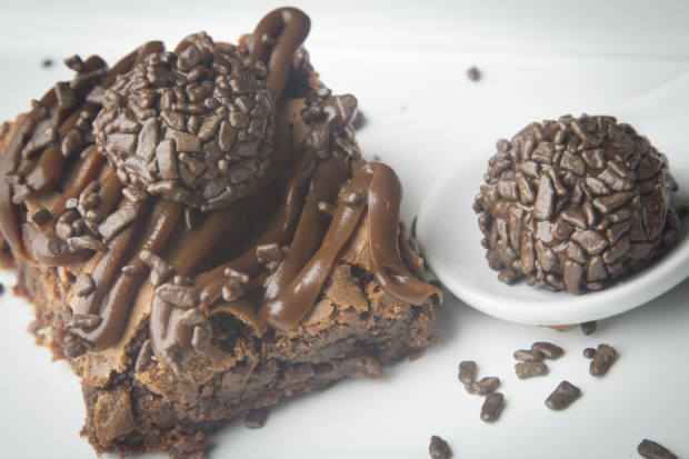 Tradicional Brownie de brigadeiro. Foto: The Brownie Factory/ Divulgao