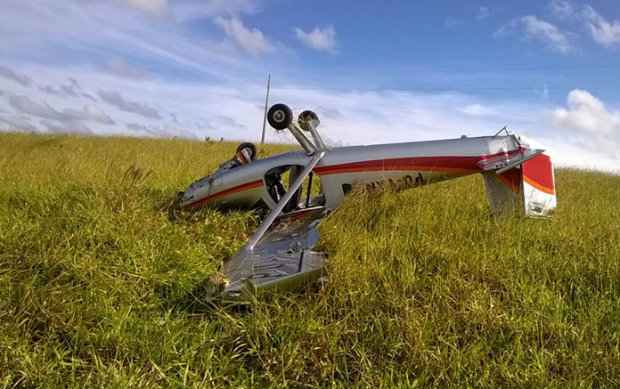 Aeronave foi a nona a cair na Regio Central desde agosto de 2014. (Foto: Corpo de Bombeiros MG/Divulgao)