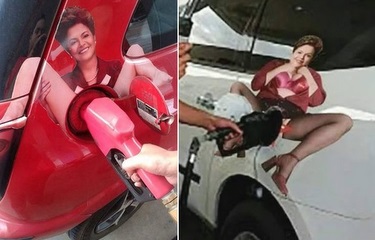 Imagem da presidente foi utilizada num "protesto" contra o aumento de gasolina. Foto: Reprodução/Internet Imagem da presidente foi utilizada num "protesto" contra o aumento de gasolina. Foto: Reprodução/Internet