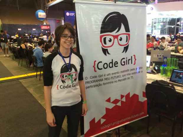 Nayara explica a proposta do Code Girl em sua terceira participao na Campus Party. (Foto: Mike Torres/Esp. DP/D.A Press)