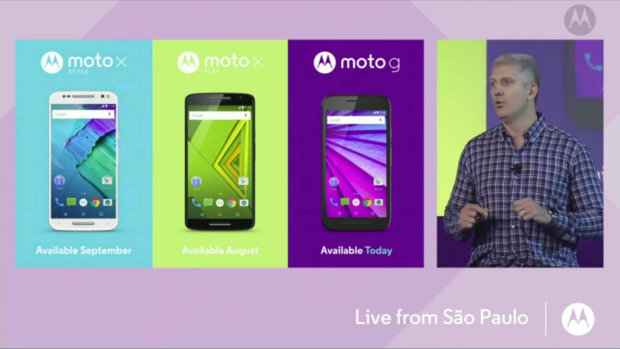 Motorola apresentou os novos modelos da Famlia Moto neste tera-feira. (Foto: Reproduo)