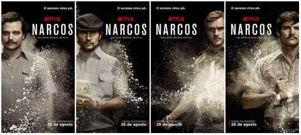 Srie "Narcos" estreia no dia 28 de agosto. Montagem: Netflix/Divulgao