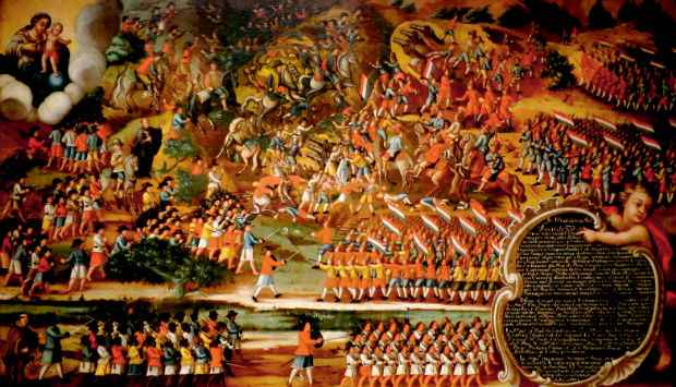Livro  ilustrado com obras embemticas de episdios histricos do pas, como a Batalha dos Guararapes. Foto: Companhia das Letras/Divulgao